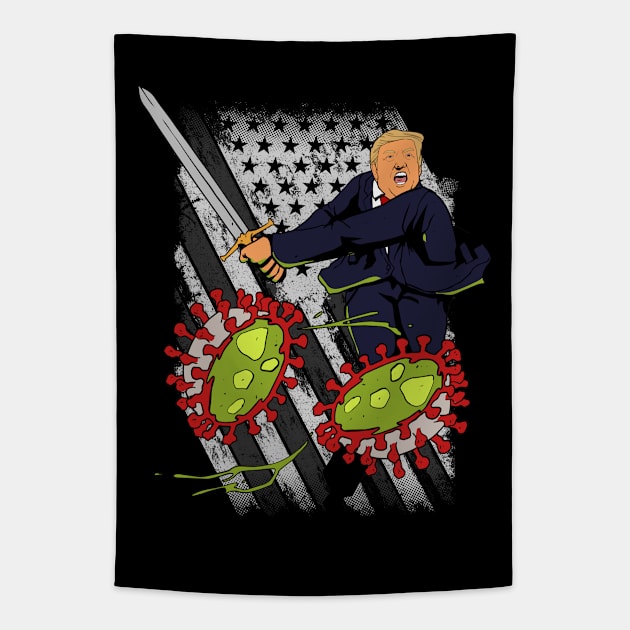 Super Trump the Virus Slayer Tapestry by AngelFlame