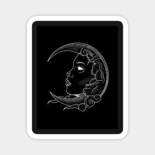 Mystical Moon Symbol with Womans Face Magnet