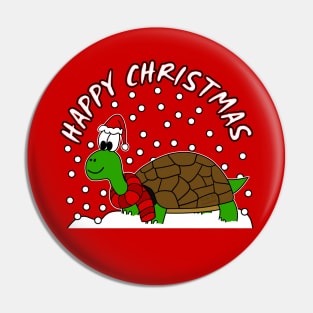 Christmas Tortoise Reptile Nature Lover Wildlife Funny Pin