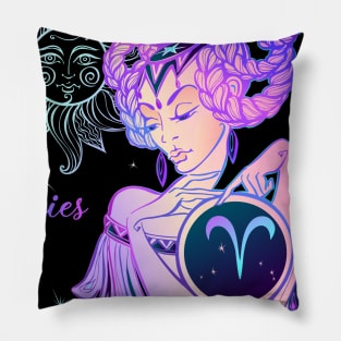 Aries Astrology Horoscope Zodiac Sign Illustration Pillow