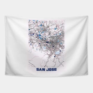 San Jose - Califonia MilkTea City Map Tapestry