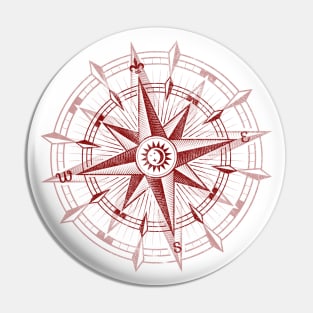 Bordeaux Compass Rose Pin