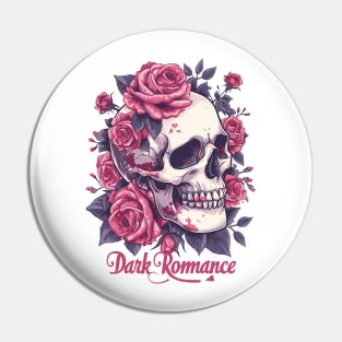 Dark Romance: Love Blooms with Skull and Roses Pin