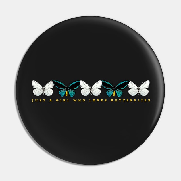 A Girl Who Loves Butterflies | Nature Lover | Scintillating Glitter Pin by SW-Longwave