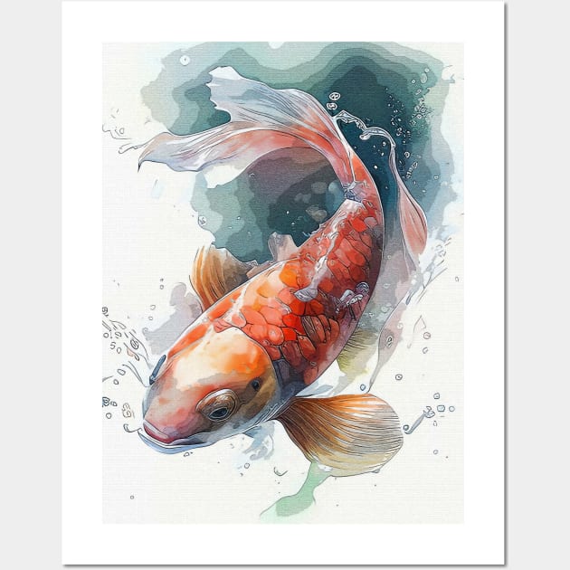 Koi Fish Watercolor Painting | Poster