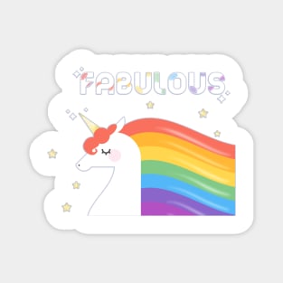 Fabulous Sparkling Rainbow Unicorn Magnet