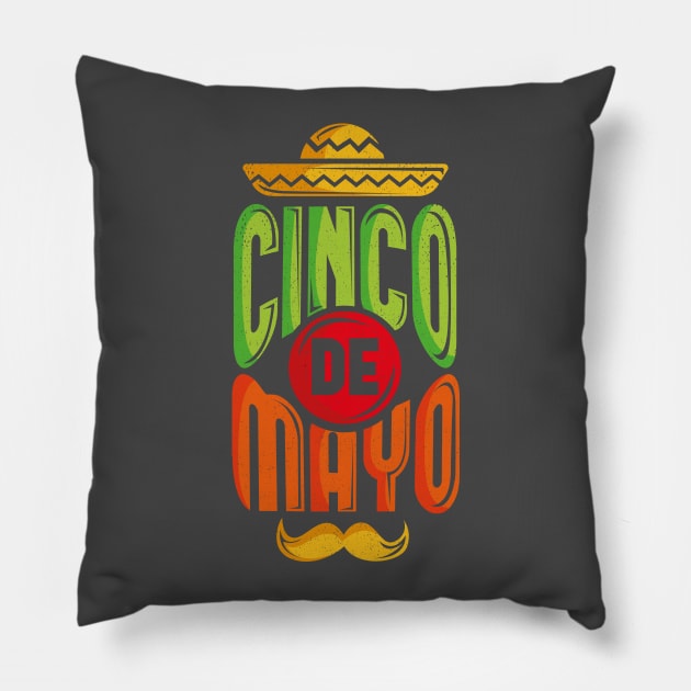 Cinco De Mayo Sombrero Mexico Pillow by ghsp
