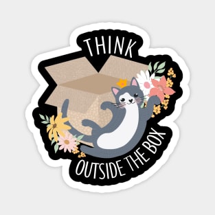 Think outside the box cute funny cat lover Magnet