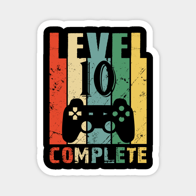 Vintage 10th Wedding Anniversary Level 10 Complete Video Gamer Birthday Gift Ideas Magnet by smtworld