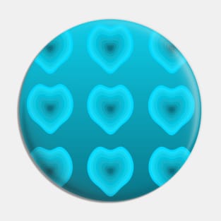 Teal Hearts Pin