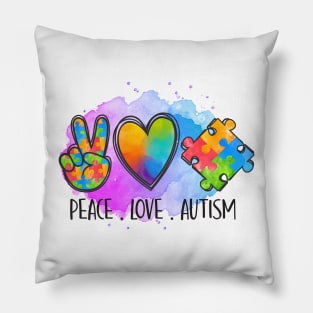 autism puzzle love peace Pillow