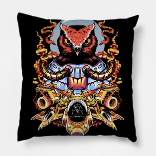 astronaut owl illustration Pillow