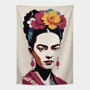 Frida's Colorful Canvas: Vibrant Portrai Tapestry
