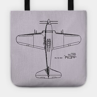 Aeroplane Print Patent Image Tote