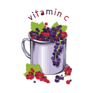 Mug with fresh black and red currant berries. Vitamin C T-Shirt