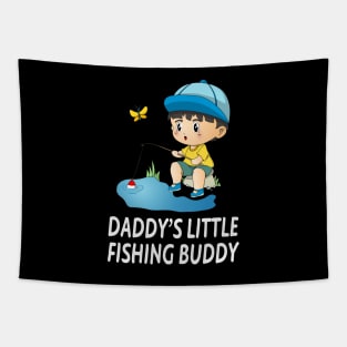 Daddys Little Fishing Buddy Cute Boy Tapestry