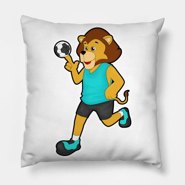 Lion at Handball player with Handball Pillow by Markus Schnabel