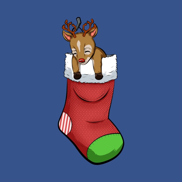 christmas socks reindeer t-shirt by the house of parodies