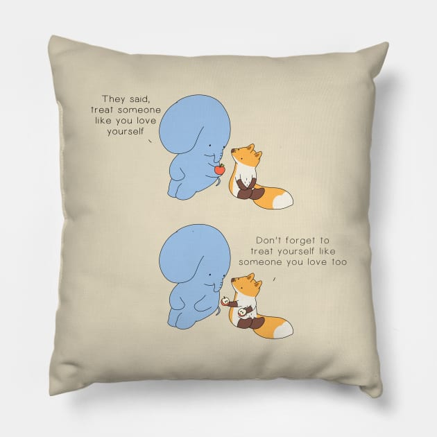 Treat Yourself Pillow by Jang_and_Fox