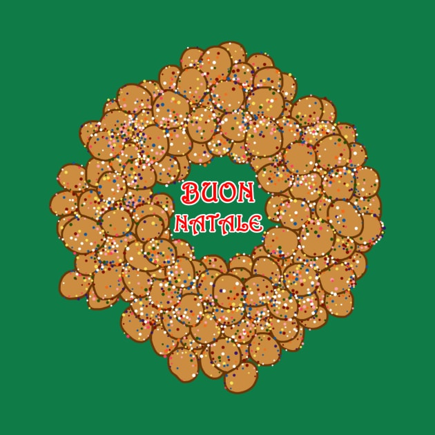 Buon Natale Italian Christmas Struffoli Ring by Art by Deborah Camp