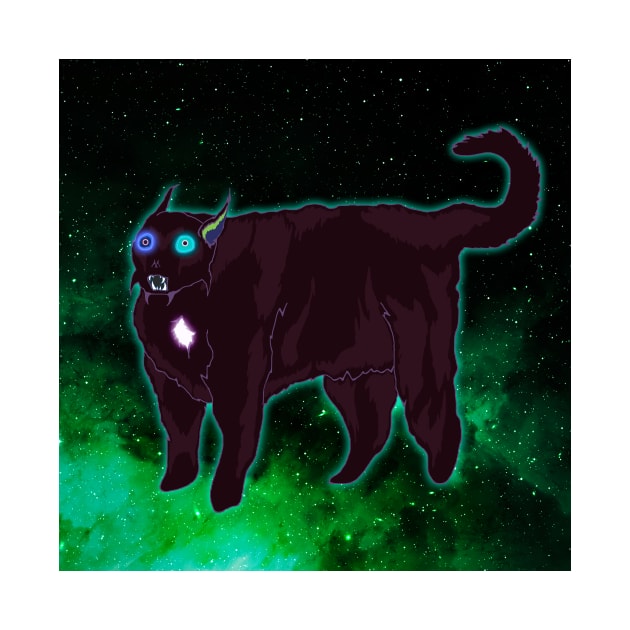 cat space demon art neon animal parody by denpoolswag