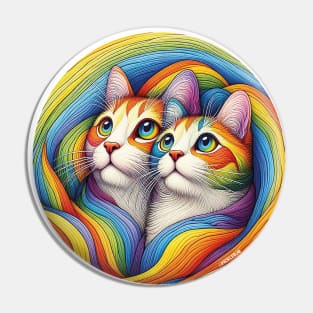 Rainbow Cats Pin