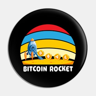 Bitcoin Spaceship - Funny Bitcoin Rocket Ship Crypto Trade Pin