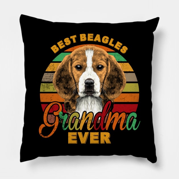 Best Beagles Grandma Ever Pillow by franzaled