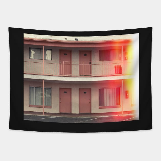 Pink Motel with swimming pool in Kodachrome Tapestry by Reinvention