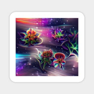 Psychedelic Space Flowers Magnet