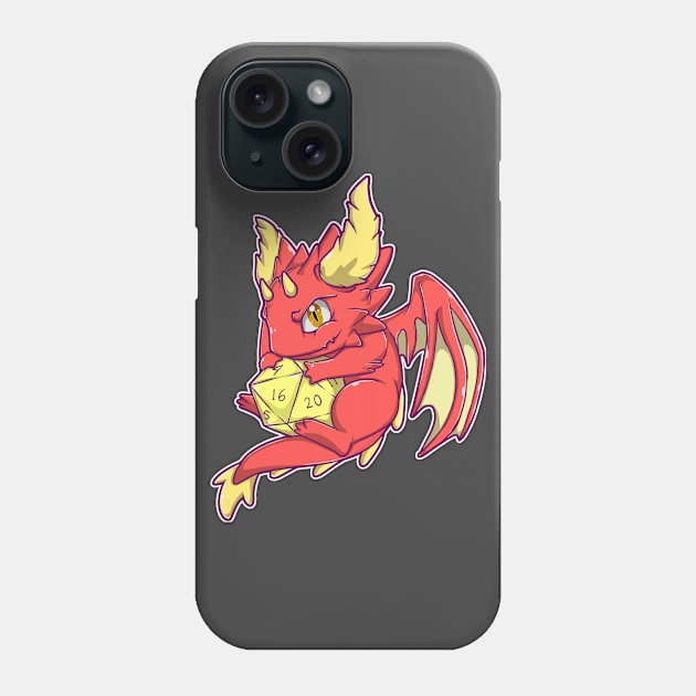 Red Dragon with D20 Phone Case by MimicGaming