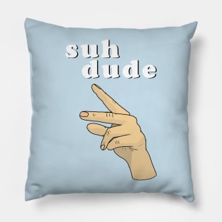 Suh Dude Meme | White Letters Pillow