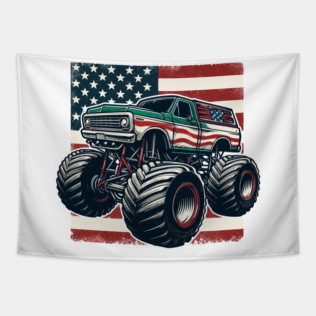 Monster Truck Tapestry by Vehicles-Art