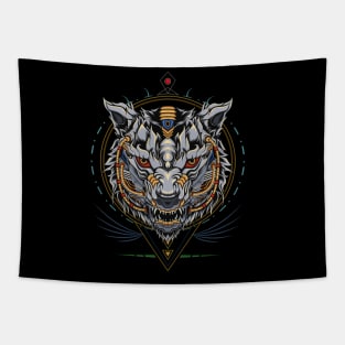 Wolf mecha illustration Tapestry