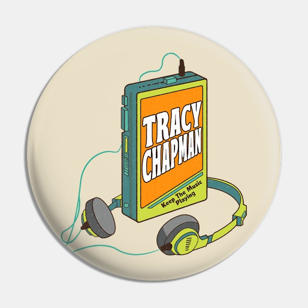 Tracy Chapman / Retro Walkman Design / Retro Music Art Pin by EliseOB