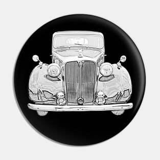 Rover P3 1940s classic car monochrome Pin