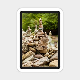 Pebbles arranged in stacks Magnet