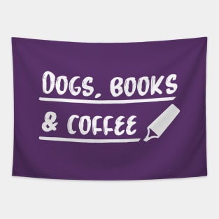 Dogs, Books & Coffee Tapestry