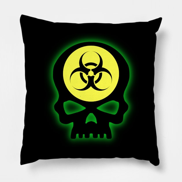 Biohazard Skull Pillow by Celtic Morrigan