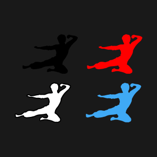 Kung Fu - martial arts fly kick logo sticker T-Shirt