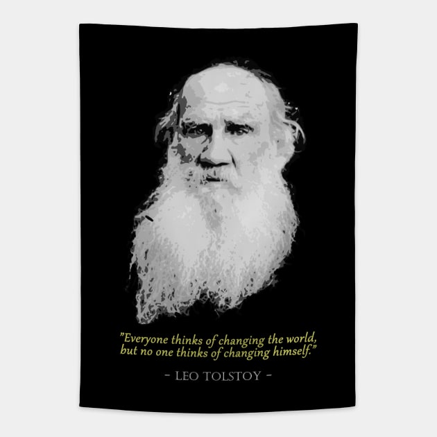 Leo Tolstoy Quote Tapestry by Nerd_art