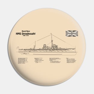 HMS Dreadnought ship plans - AD Pin
