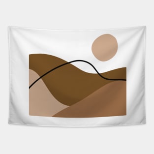 Boho Abstract Artl Landscape Sunset Mountains Design Tapestry