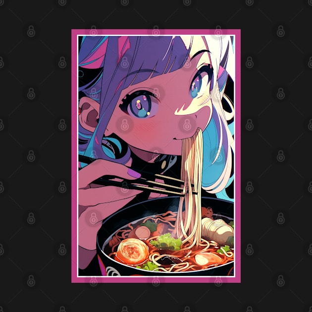 Cute Anime Girl |  Ramen Noodles | Hentaii Chibi Kawaii Design by AlNoah