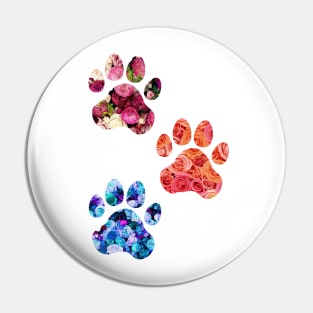 Rose Paw Print Trio Pin