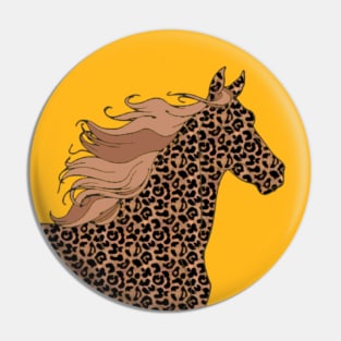 Lispe Horse Leopard Print Pin