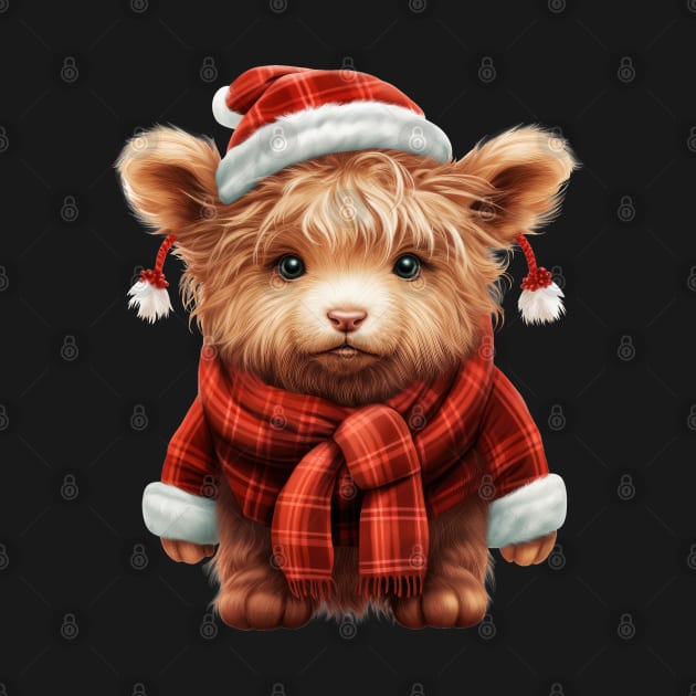 Christmas Baby Highland Cow #5 by Chromatic Fusion Studio