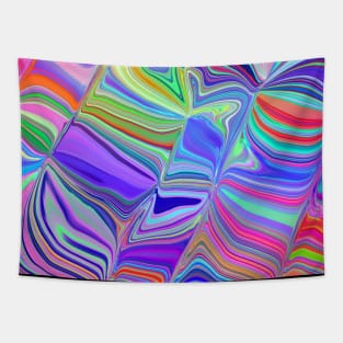 Swirling Rainbow Liquid Marble Abstract Tapestry