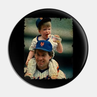 Gary Carter and His Son in New York Mets Pin