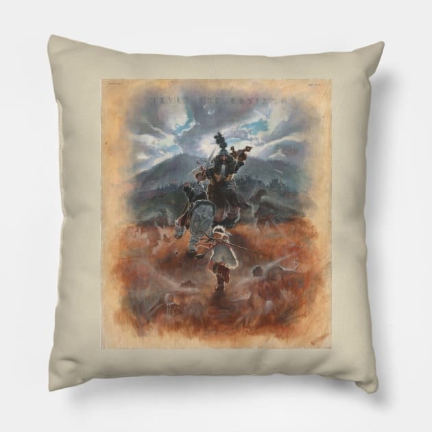 David fights Goliath Pillow by WithCharity